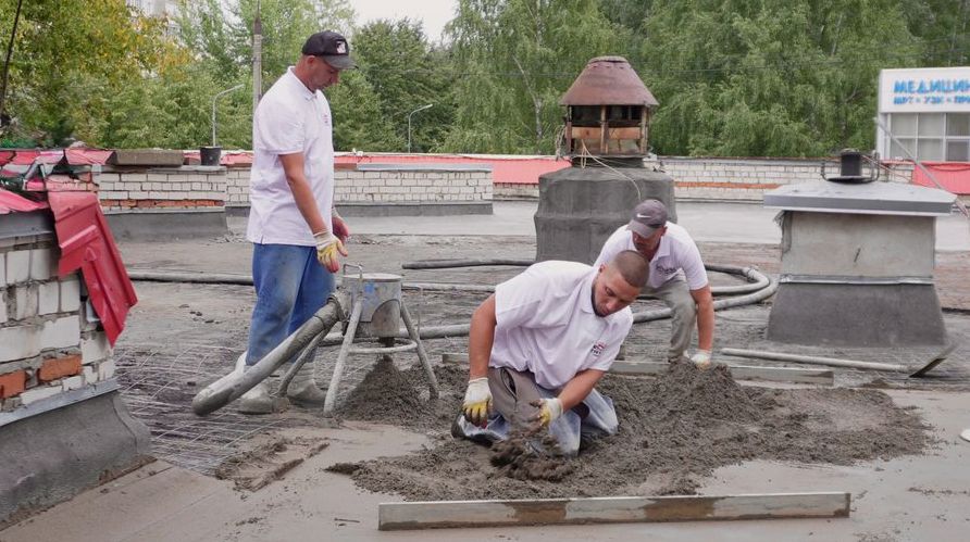Example of concrete patio installation work